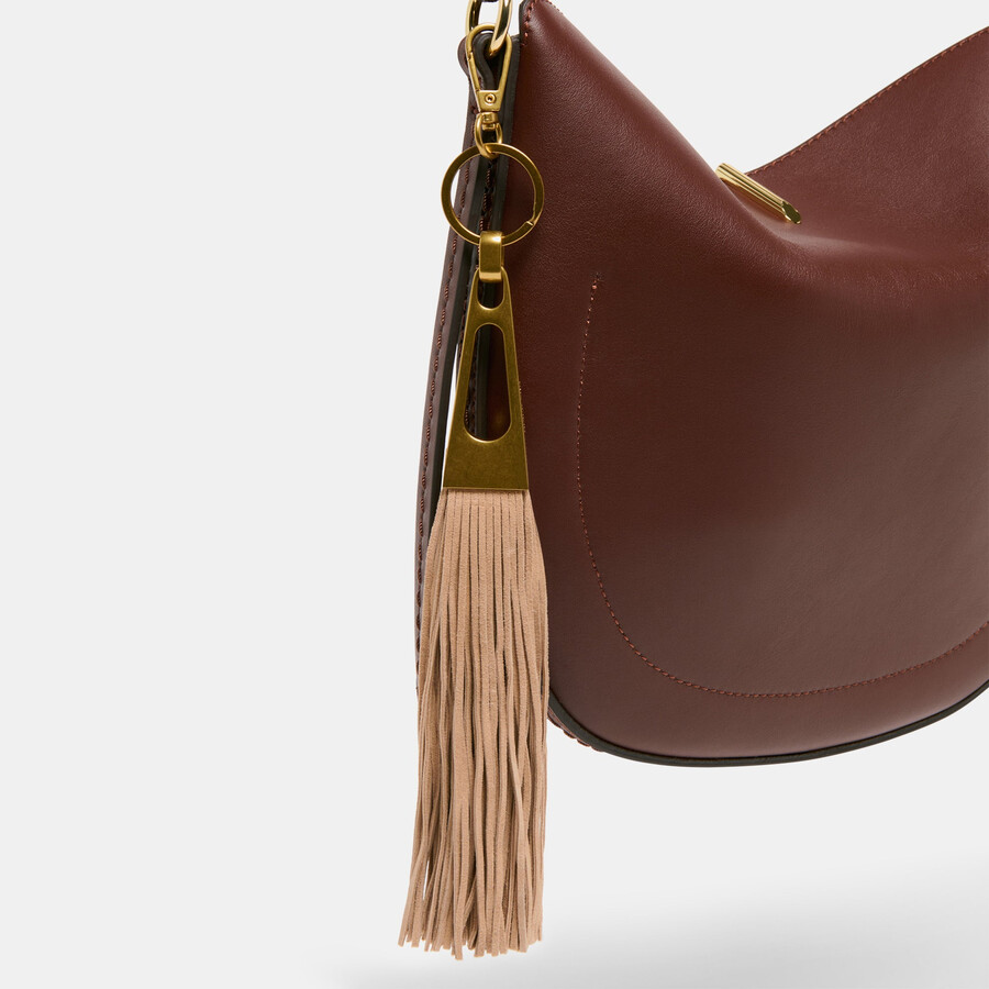 fringe tassel bag charm camel