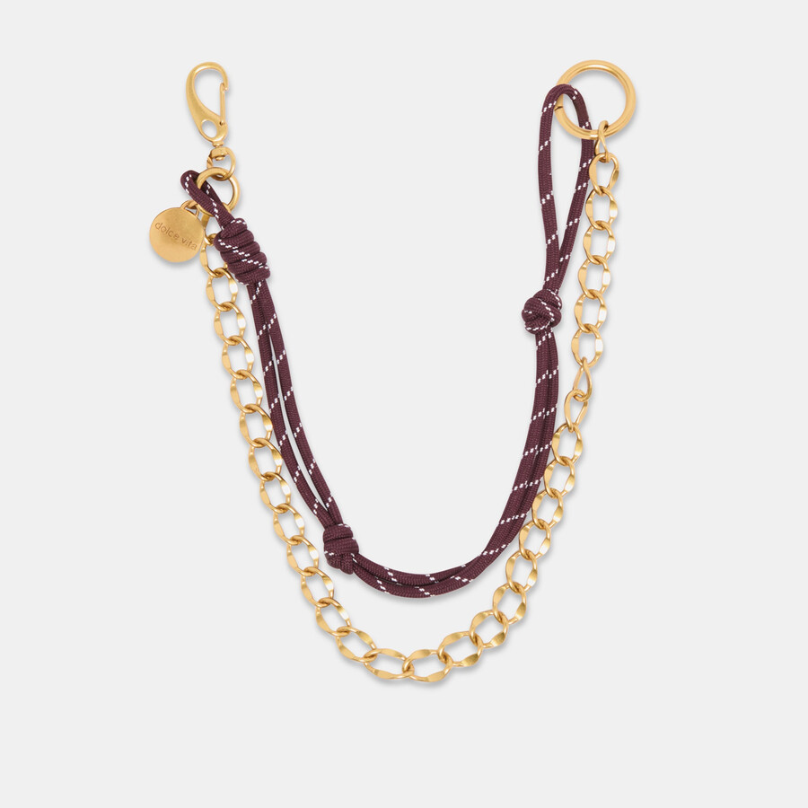 rope chain bag charm burgundy multi