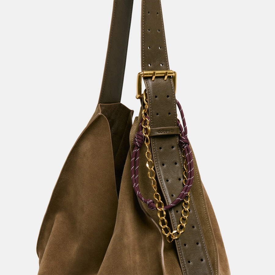 rope chain bag charm burgundy multi