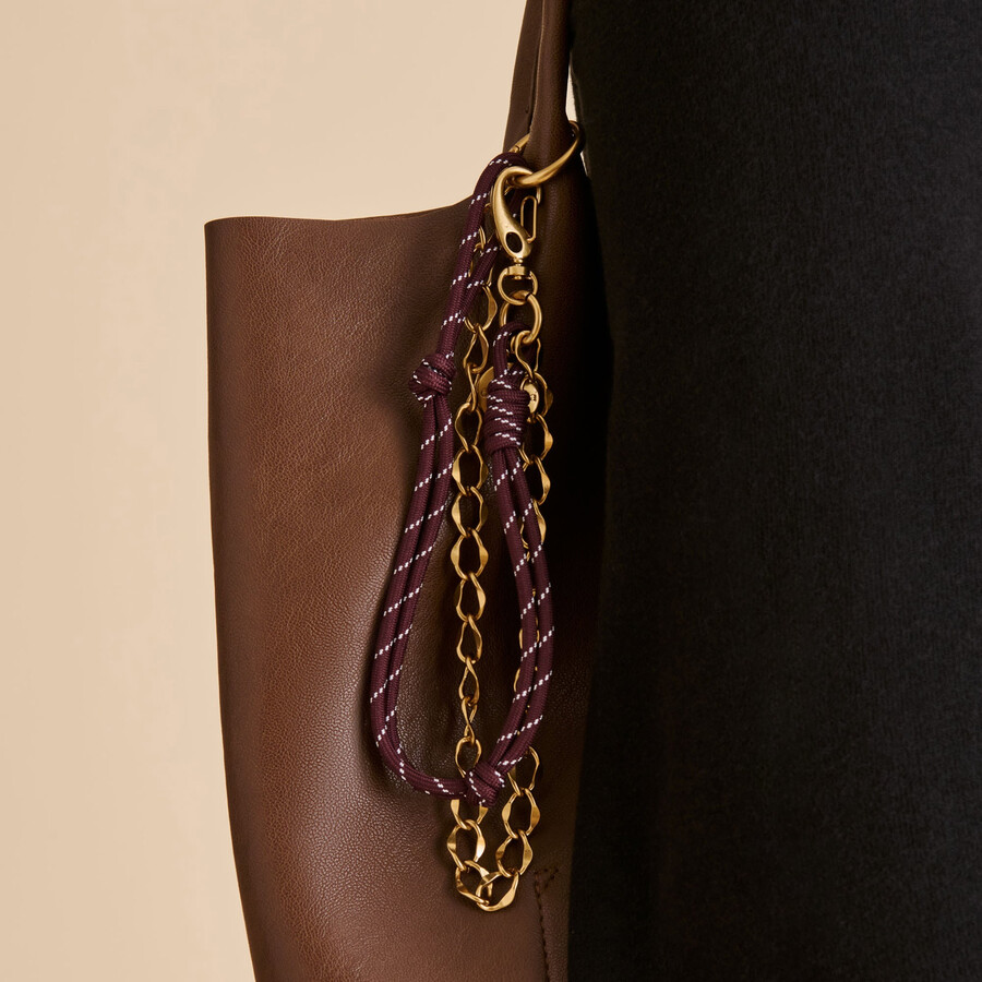 rope chain bag charm burgundy multi
