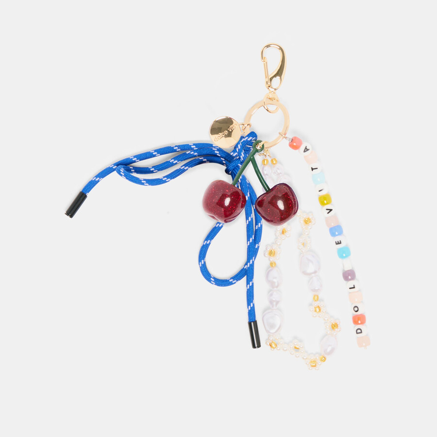 dolce vita beaded bag charm blue multi