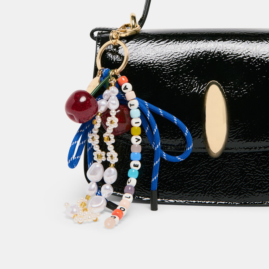dolce vita beaded bag charm blue multi