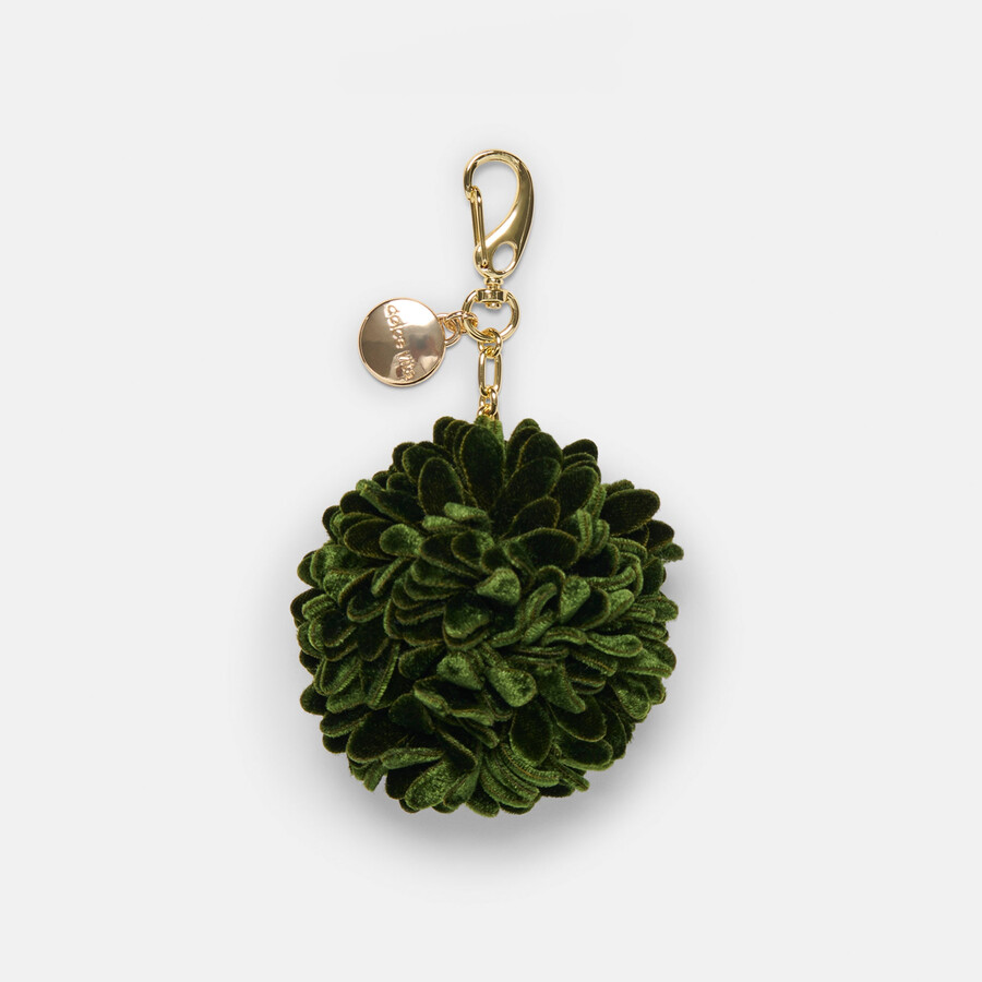 pom pom bag charm dk green