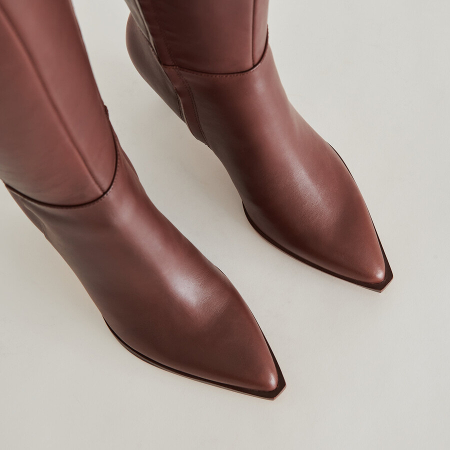 auggie boots chocolate leather