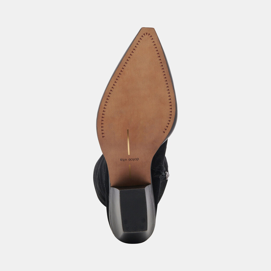 raj wide calf boots onyx suede