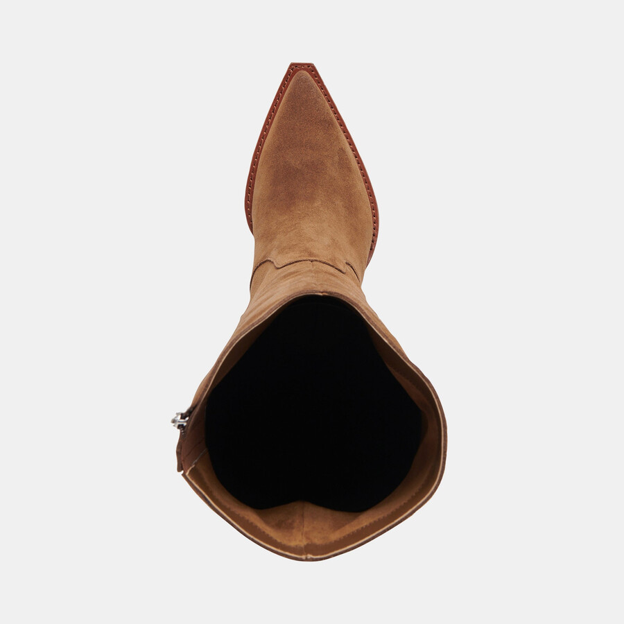 raj wide calf boots brown suede