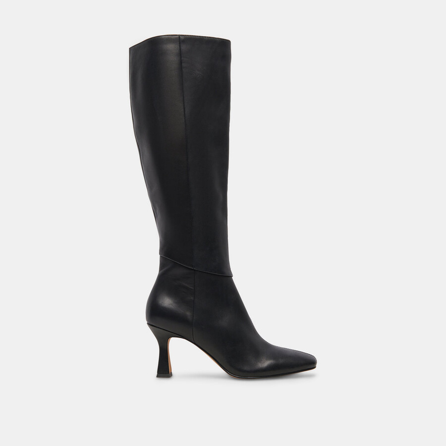 gyra wide calf boots black leather