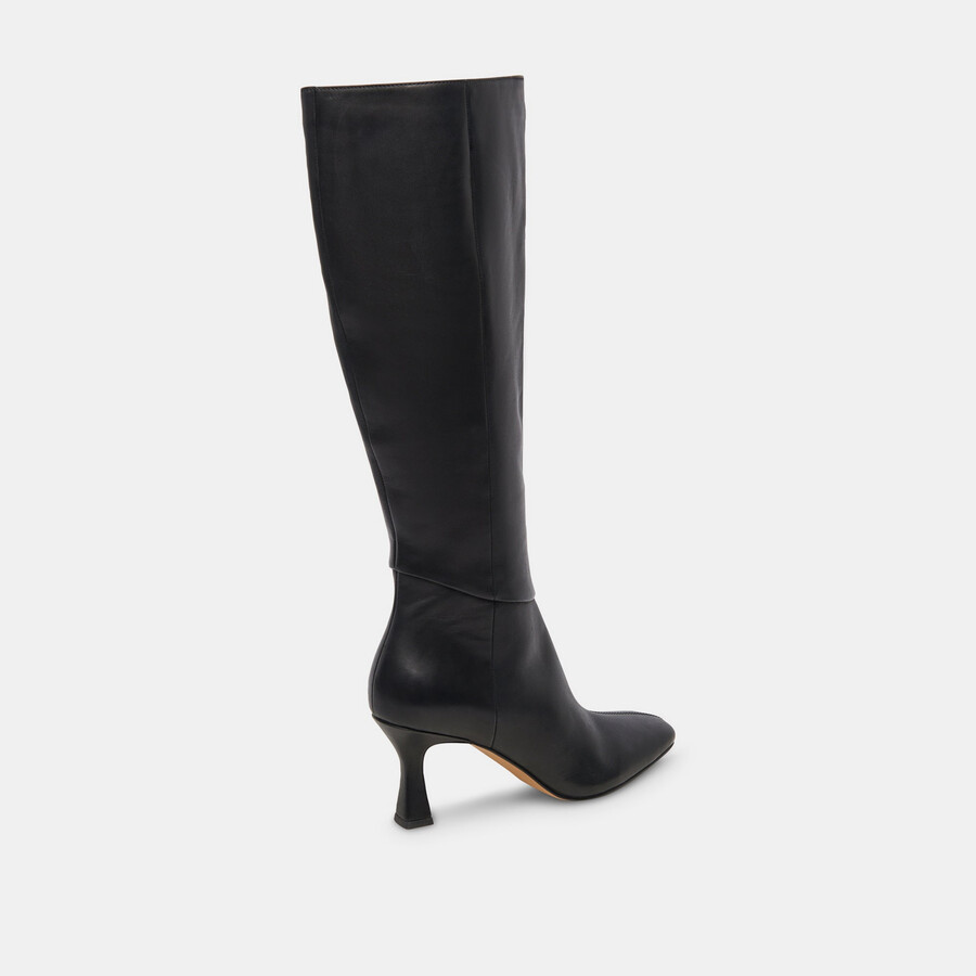 gyra wide calf boots black leather