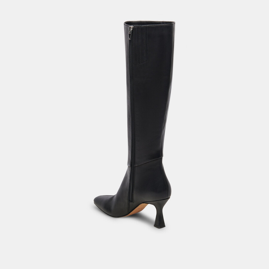 gyra wide calf boots black leather