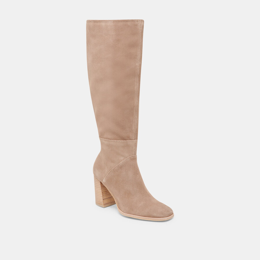fynn wide calf boots truffle suede