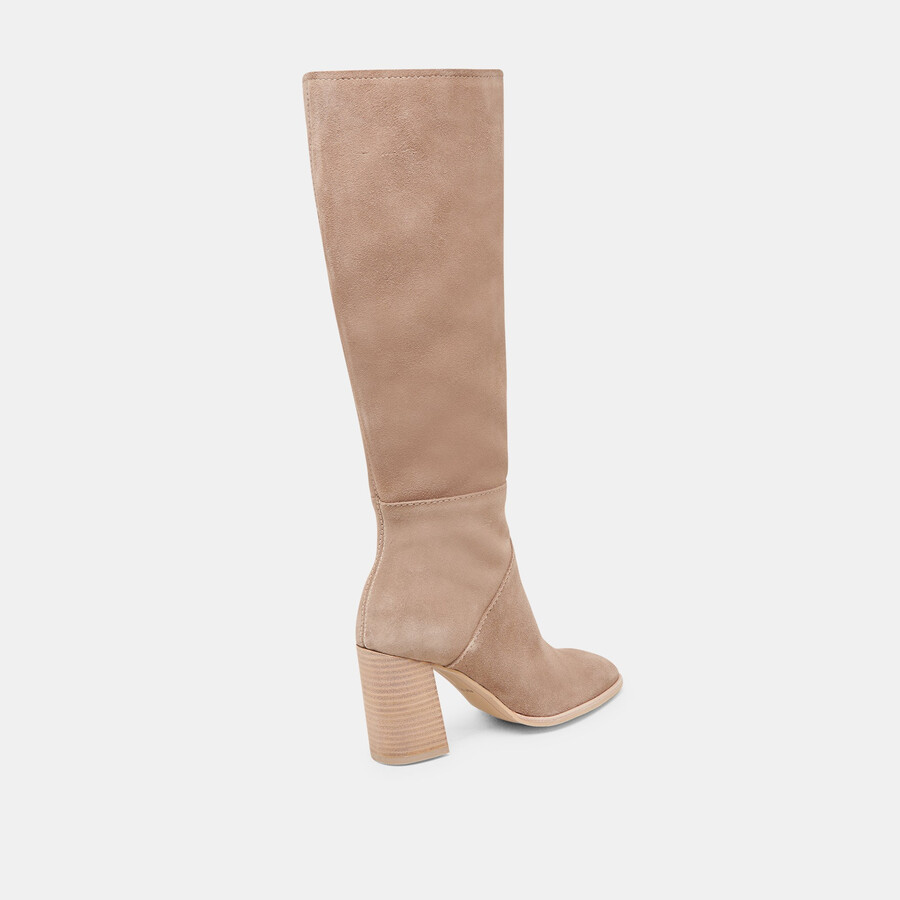 fynn wide calf boots truffle suede