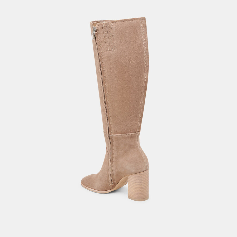 fynn wide calf boots truffle suede