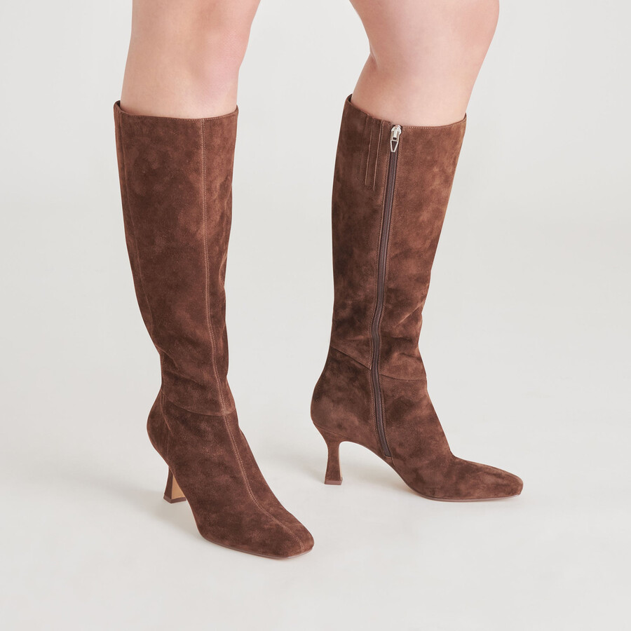 gyra boots dk brown suede