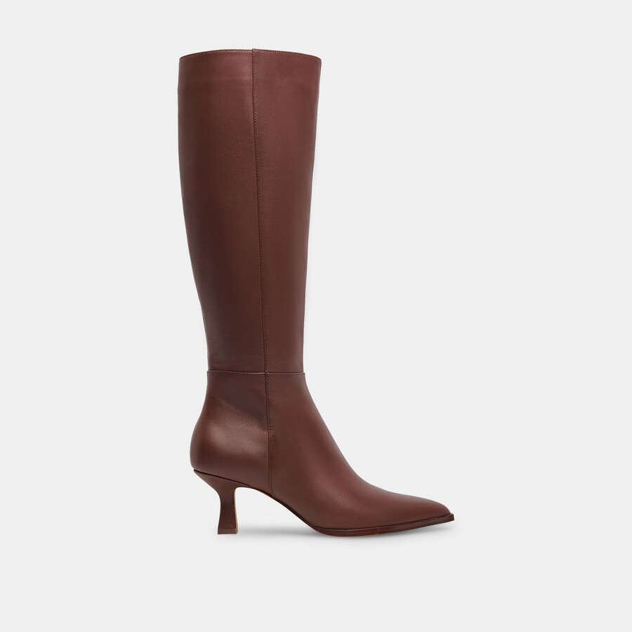 auggie wide calf boots chocolate leather