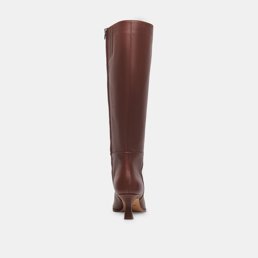 auggie wide calf boots chocolate leather