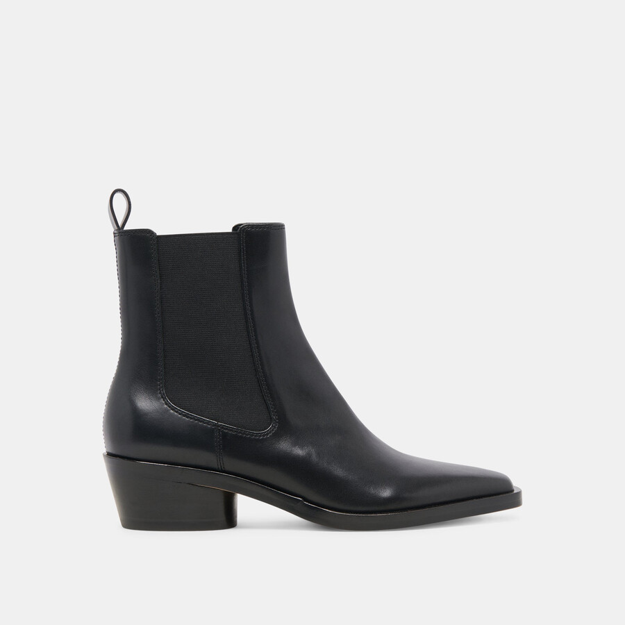 foster booties black leather