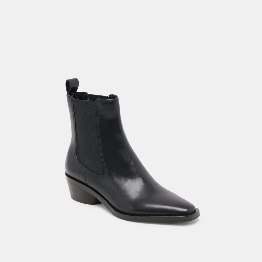 foster booties black leather