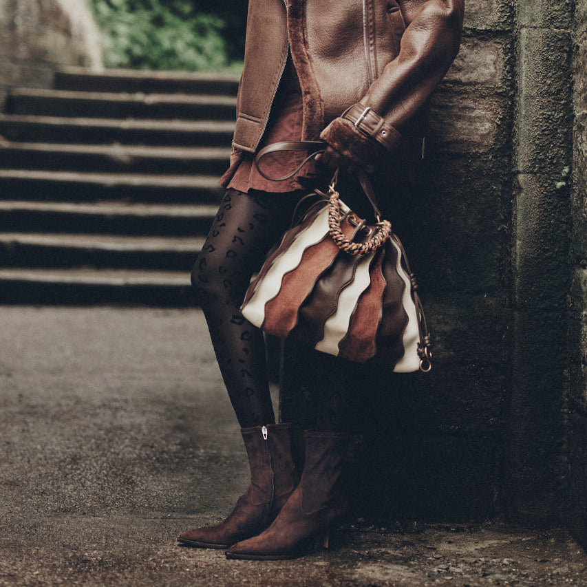arya boots dk brown stella suede