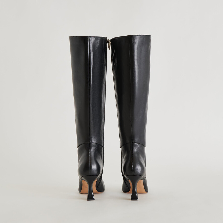 gyra extra wide calf boots black leather