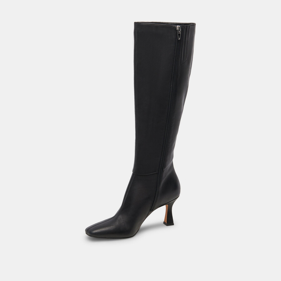 gyra extra wide calf boots black leather