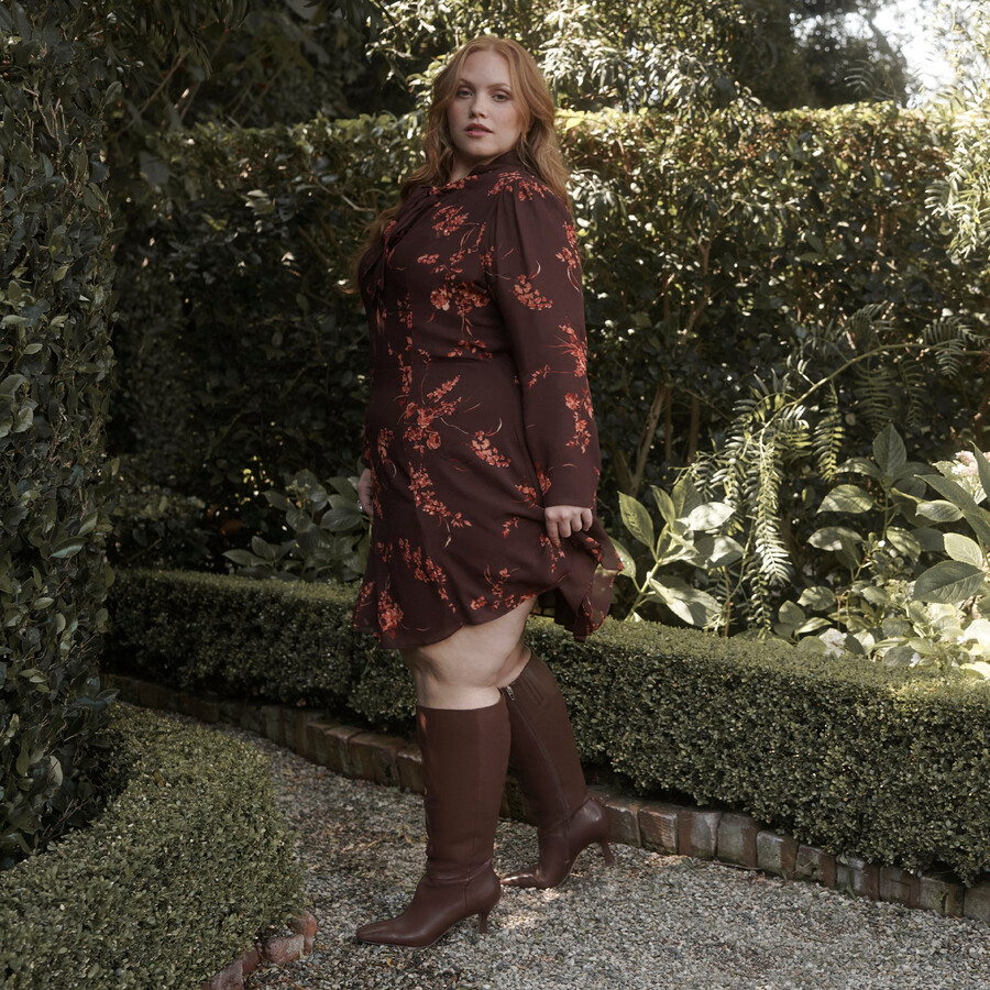 gyra extra wide calf boots chocolate leather