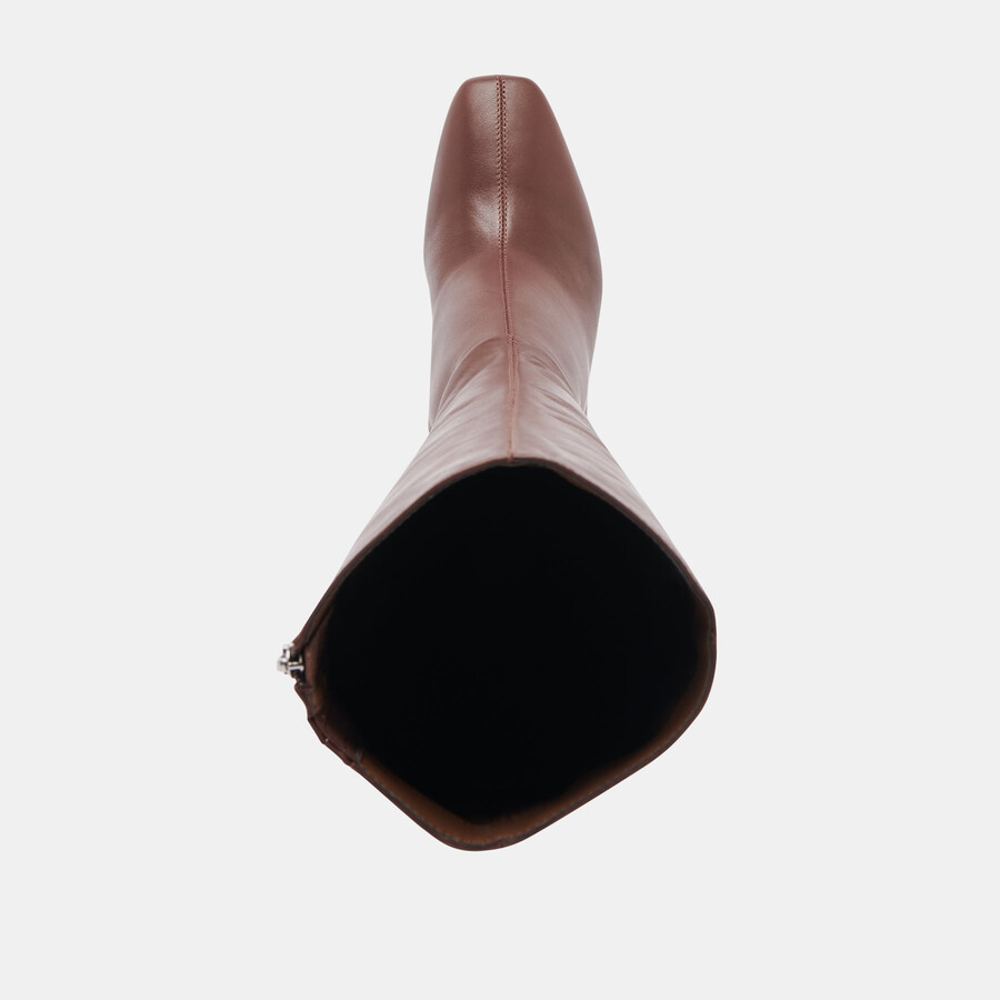 gyra wide calf boots chocolate leather