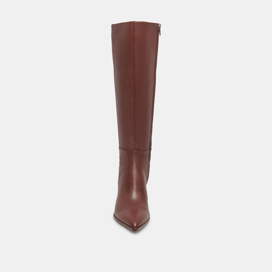 auggie extra wide calf boots chocolate leather