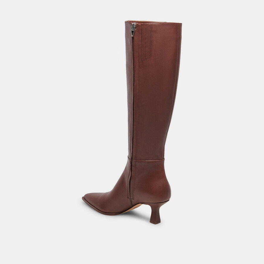 auggie extra wide calf boots chocolate leather