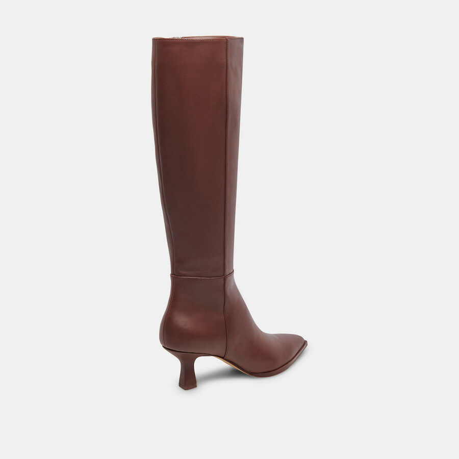 auggie extra wide calf boots chocolate leather
