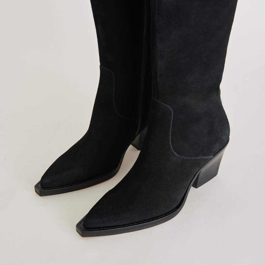 raj extra wide calf boots onyx suede