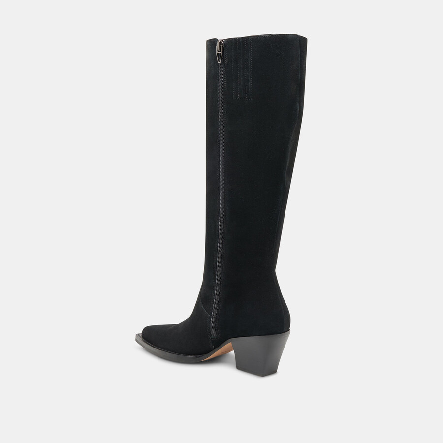raj extra wide calf boots onyx suede