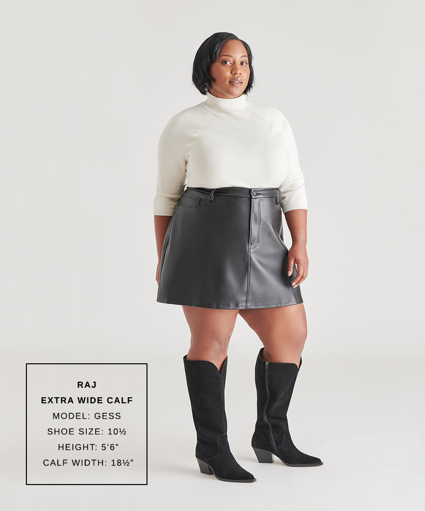 raj extra wide calf boots onyx suede