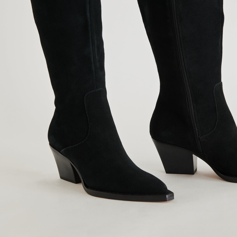 raj extra wide calf boots onyx suede