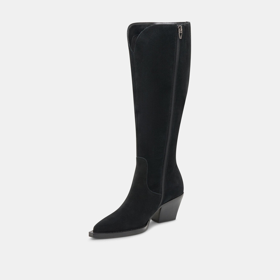 raj extra wide calf boots onyx suede
