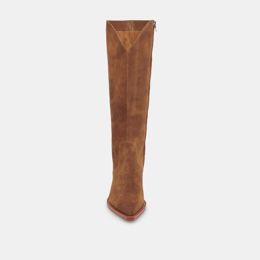raj extra wide calf boots brown suede
