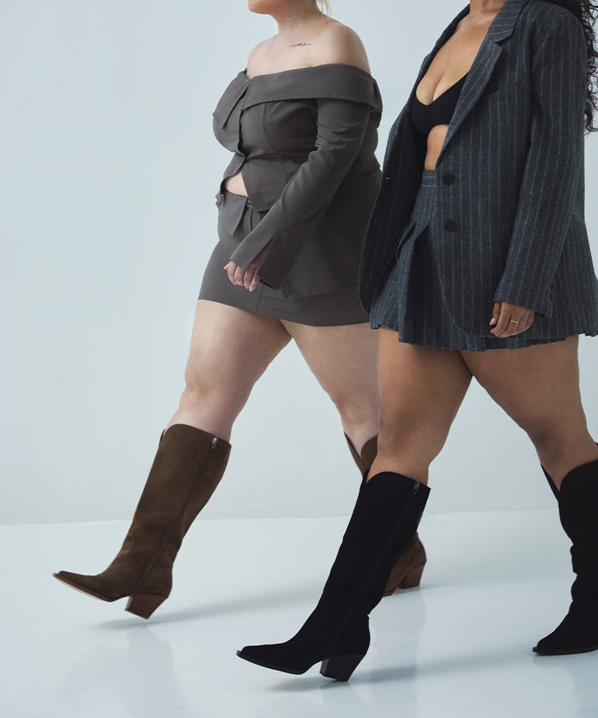 raj extra wide calf boots brown suede