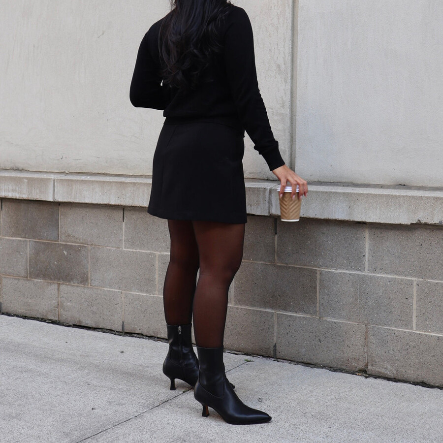 arya wide calf boots black leather
