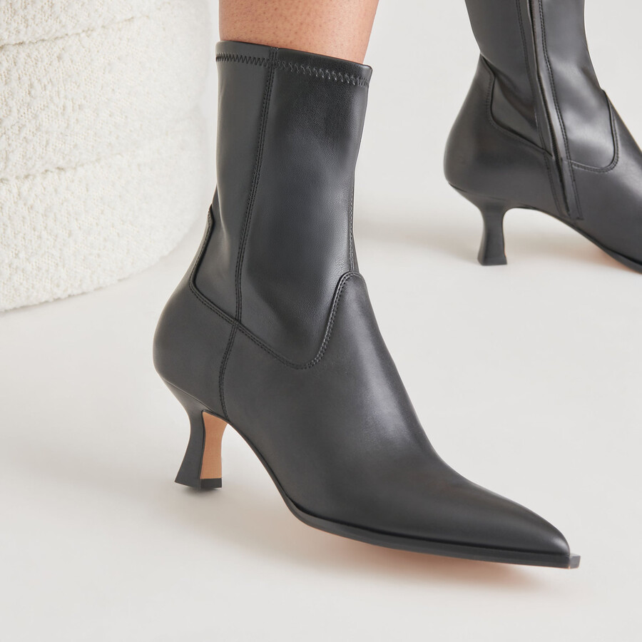 arya wide calf boots black leather