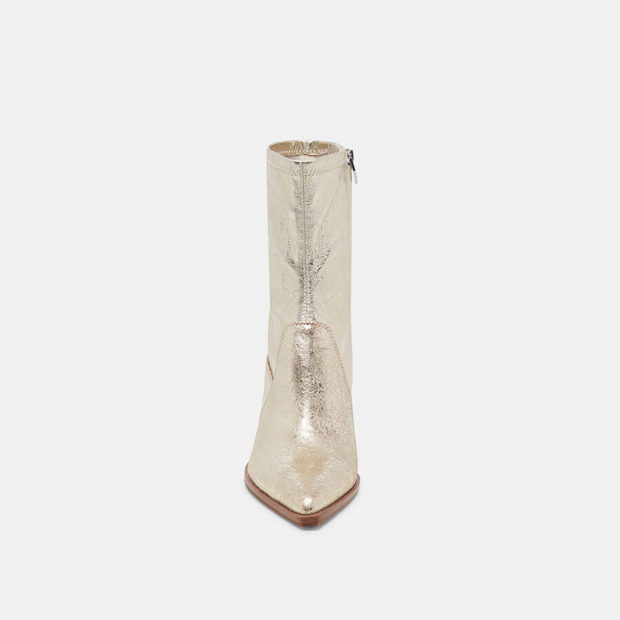 arya wide calf boots light gold distressed leather