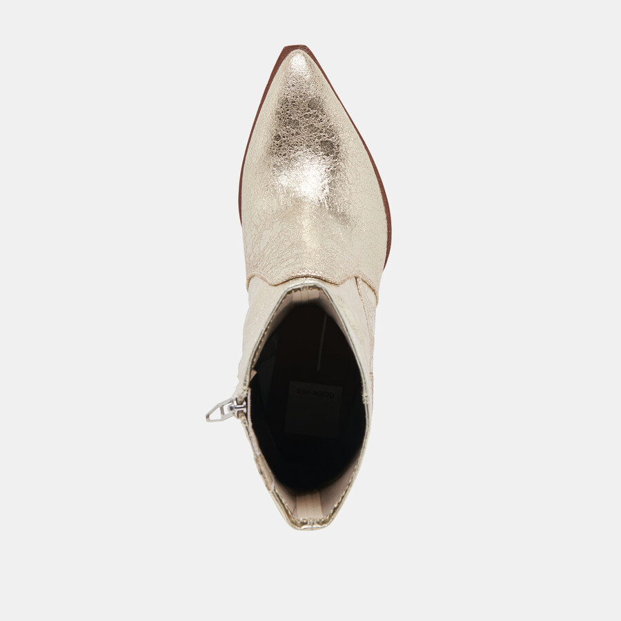 arya wide calf boots light gold distressed leather