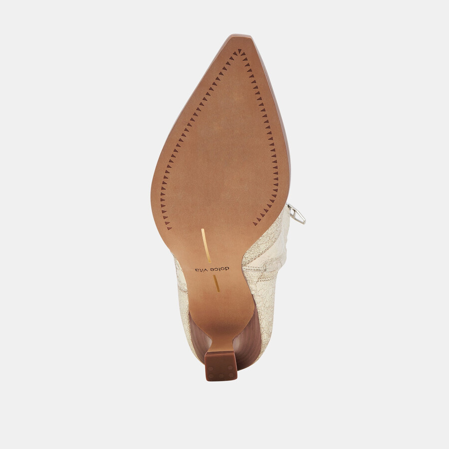 arya wide calf boots light gold distressed leather