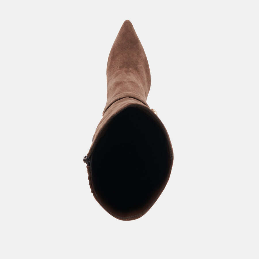 kinzy boots dk brown suede