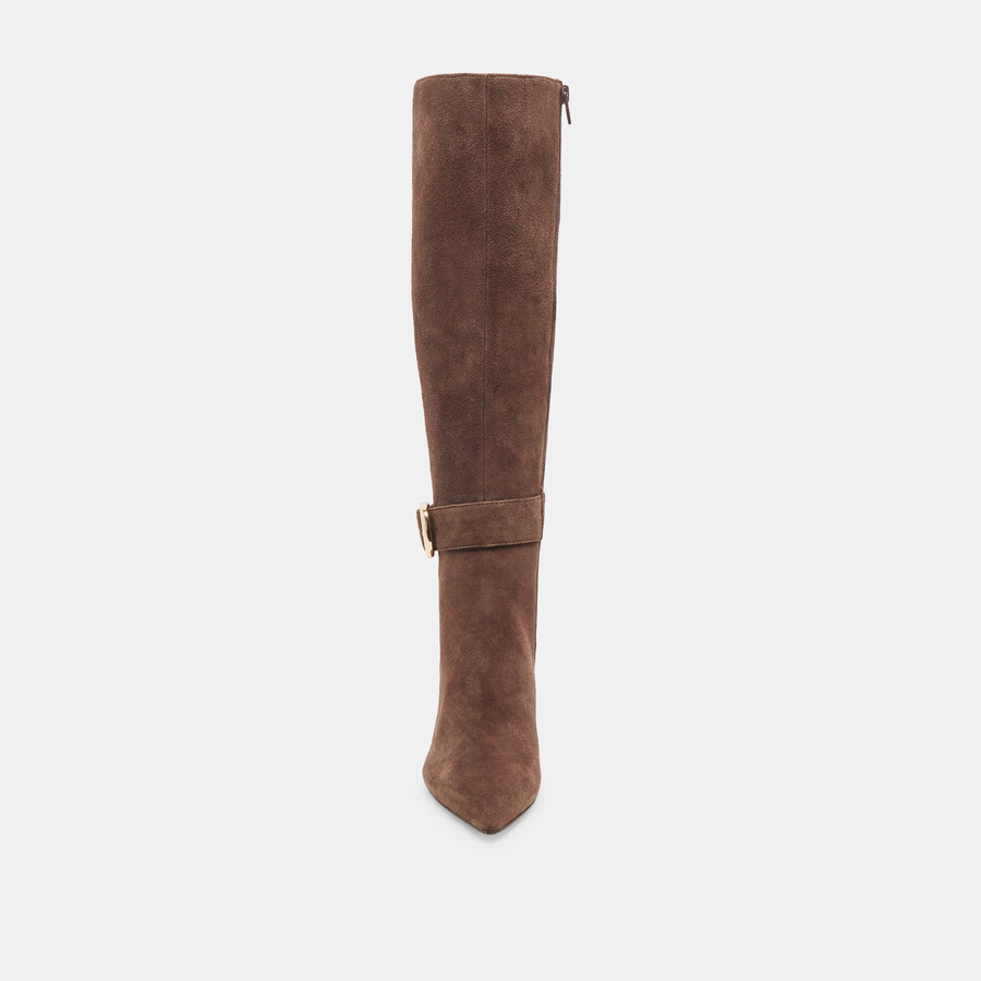 kinzy boots dk brown suede