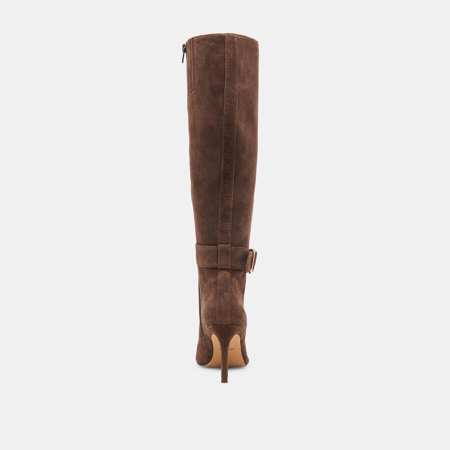 kinzy boots dk brown suede