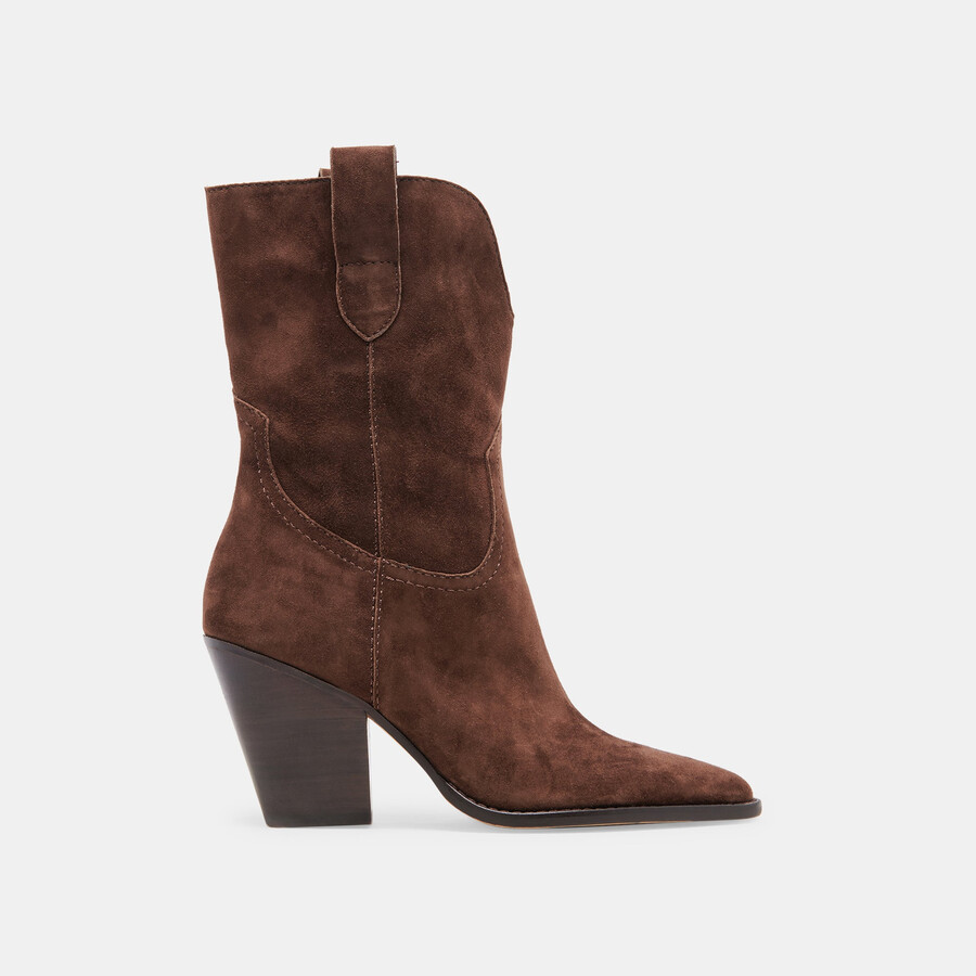 jessey boots dk brown suede