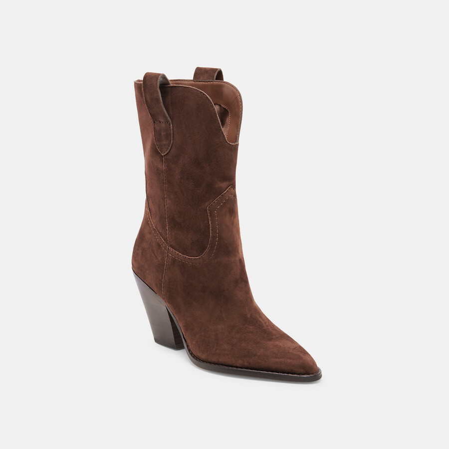 jessey boots dk brown suede