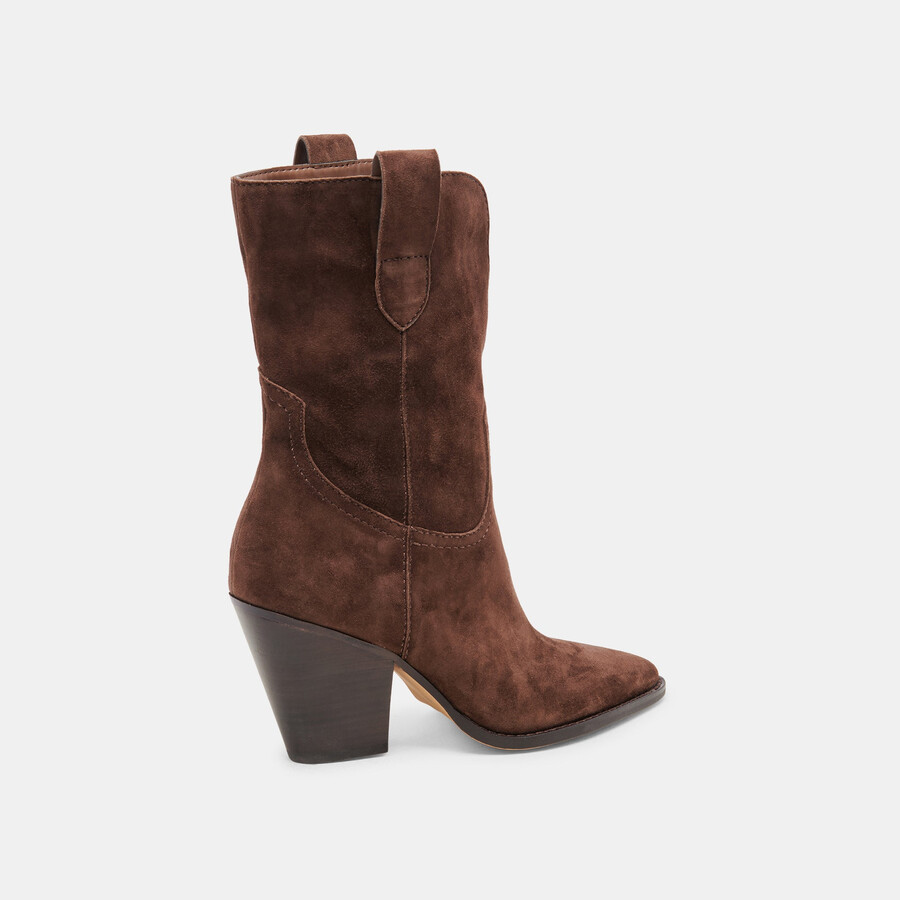 jessey boots dk brown suede