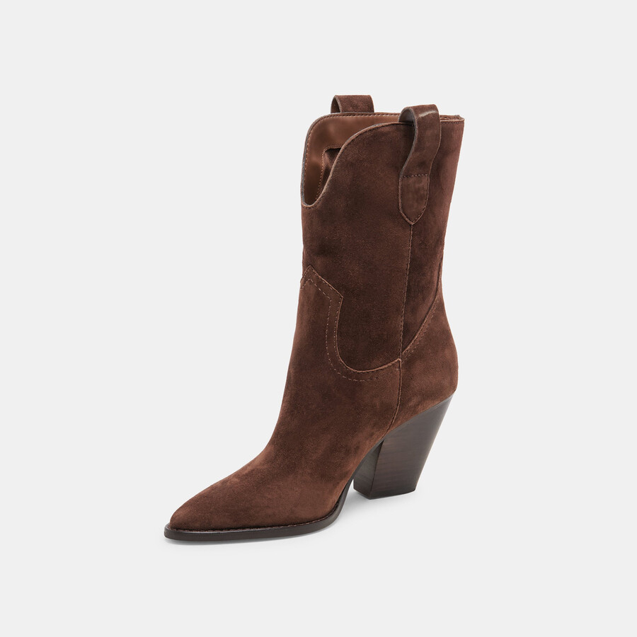 jessey boots dk brown suede