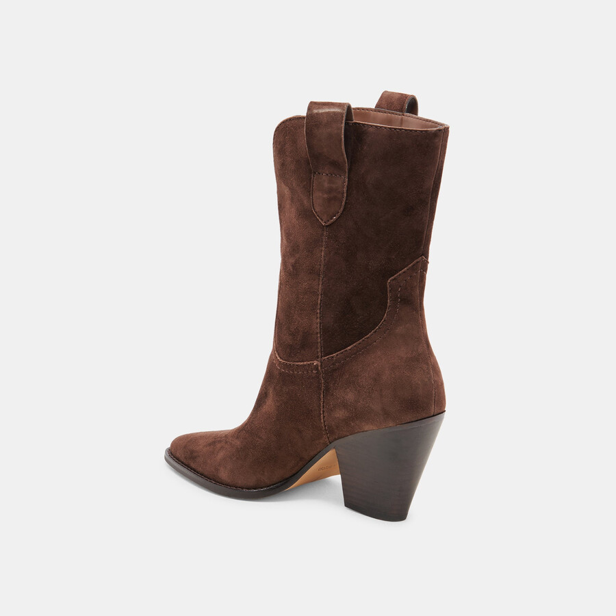 jessey boots dk brown suede
