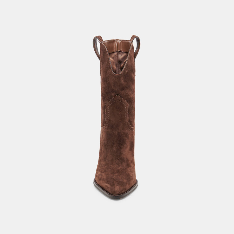 jessey boots dk brown suede